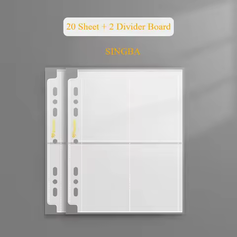 SINGBA Binder Pages 22 Sheet Pack Matte Clear Photocard Holder Binder Refills Sleeve Acid Free for 3