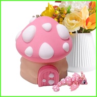 3D Printed Mushroom Set Sculpture Decoration 3D Printed Mushroom House with Dragon for Boys Girls Te