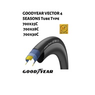 GOODYEAR VECTOR 4SEASONS Tube CLINCHER Type Road Bike Tire – 700x25C / 700x28C / 700x30C – Black