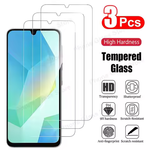 3Pcs Tempered Glass For Samsung Galaxy A15 A16 A17 A27 A37 A57 A05 A05S A06 A07 Screen Protector HD 