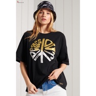 Superdry's  Direct Mail Fashion Metallic Printing Women Short Sleeve Loose Top T-shir