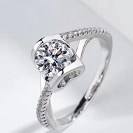 Women's Titanium Moissanite Ring White Gold 1CT Sterling Silver Classic Women's Diamond Certificate