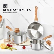 KOCH SYSTEME CS Stainless Steel Saucepan 1QT/2QT/3QT Non-stick Milk Pot with Heat-resistant Bakelite