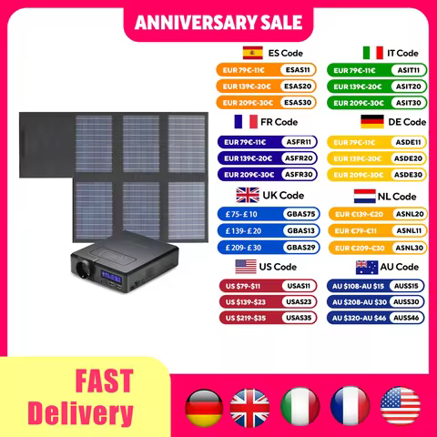ALLPOWERS Solar Powerbank 41600mAh 200W Portable Powerstation with Solarpanel 60W，DC,USB,USB-C Outpu