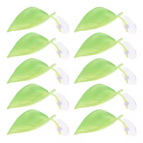 15Pcs Tree Frog Terrarium Accessories Leaf-Shaped Turtle Basking Platform Amphibian Tank Frog Climbi