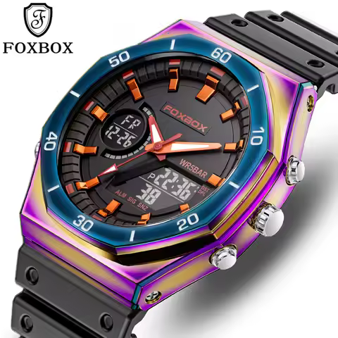 FOXBOX New Luxury Business Watch Waterproof Luminous Quartz Silicone Men's Watches Sports Watches Re