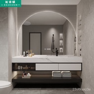 XYDashiton（DASHIDUN） Designer Bathroom Cabinet Washbasin Cabinet Bathroom Light Luxury Mirror Cabinet Stone Plate Solid