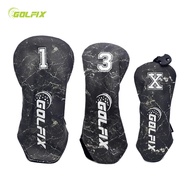 GOLFIX Golf Head Covers Set For Driver Golf Clubs - Black