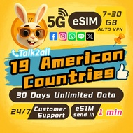 Americas eSIM 7–30GB | 19 Countries Coverage | 4G/5G High-Speed Data | Instant Delivery | Travel eSI