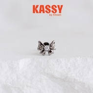 (1 Piece) Plain Bow Earrings - Titanium F136 - Kassy