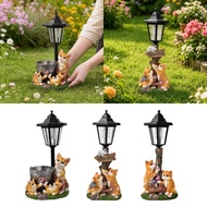 [szlztmy2mg] Solar Cat Garden Statue with Solar Outdoor Light Cat Figurines for Courtyard