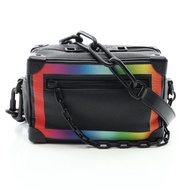【二手】路易威登LOUIS VUITTON單背包 Mini Soft Trunk Taiga Rainbow M30351 黑色/彩虹色皮革 Mini Soft Trunk 男士
