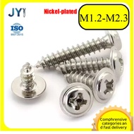Nickel-plated PWA cross round head with pad self-tapping, pan head cross with meson screw M1.2/M1.4/