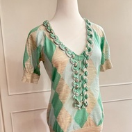 正品LV路易威登薄毛料（70羊毛+30絲）短袖上衣