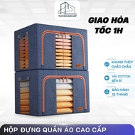 Steel Frame Clothes Storage Box - Large Duvet Bag 80L 100L 150L Foldable Moisture-Proof, Durable, Mu