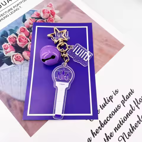 Kpop IVE (G)I-DLE Keyring Ateez keychain pendant with bell response lamp design bag hanging keyring