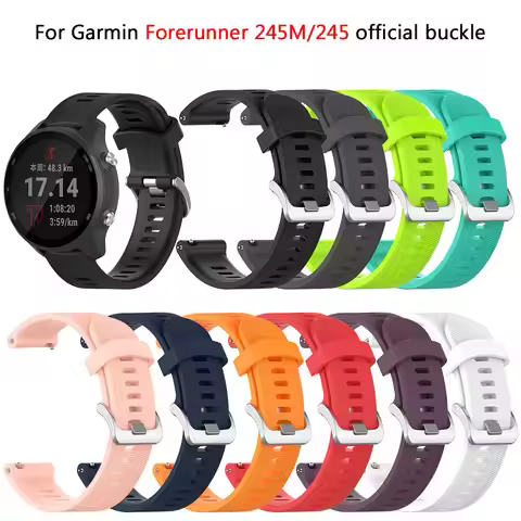 20mm Silicone Strap For Garmin Forerunner 245 245m 645 Music Vivomove 3 HR Venu/Venu SQ Sport Smart 