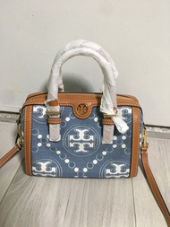 Tory Burch Denim Boston Bag 牛仔老花