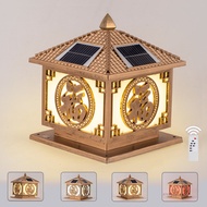 ไฟเสากลางแจ้งการชาร์จพลังงานแสงอาทิตย์ IP65 โคมไฟคอลัมน์กันน้ำสำหรับรั้วลานเสาไฟโพสต์โคมไฟลานไฟหน้าเ