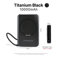 (MY) LionShield 3C/CCC Certified PD 20W Alvario Magnetic Powerbank 10000mAh Built-in Cable Wireless