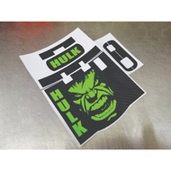 Motorcycle slim IU carbon sticker design 29. Hulk design