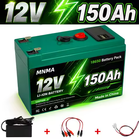 12V 150Ah LiFePO4 Battery Built-in BMS 4000+ Cycles For Solar/UPS/Fish Finder/RV/Dynamo/Boat/Outdoor