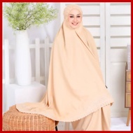 Telekung Sulam Cotton Exclusive Telekung Umrah Haji warna putih telekung solat travel lace bercorak siti khadijah