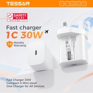 TESSAN Portable Fast Charger PD 30W Fast Charging USB C Charger Type C Adapter Plug Safety Mark