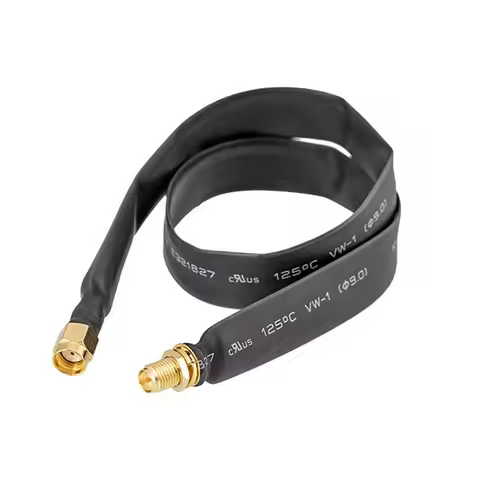 Flat Window/Door Pass Through RF Coaxial Cable Feed Thru RP-SMA Male TO Female Extension for Helium 