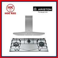 (HOB + HOOD) Ariston PHN 932 T2/IX/A Stainless Steel Hob + Ariston Chimney Hood AHC 9.7F AB X