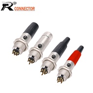 ❁◈✁ 10sets/lot Mini XLR 3 4 5 6 Pin Female Plug Male Socket Small XLR Audio Microphone MIC Adapter Soldering Wire Connector