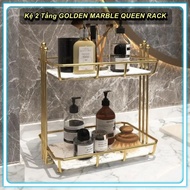 Kệ 2 Tầng GOLDEN MARBLE QUEEN RACK Trang Trí Phòng Tắm ⚜️Katla Shop⚜️