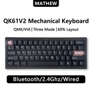 CIDOO QK61 V2 61Keys 3-Mode Mechanical Keyboard Gasket Hot-Swappable VIA/QMK RGB Custom for Gaming O