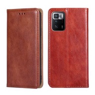 全城熱賣 - 適用於小米 紅米Note 10 Pro 5G國內版 光油純色磁吸皮套（棕色）