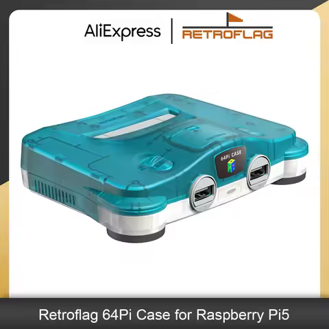 Retroflag N64Pi Case with Dual USB Ports, SD Card Storage, Safe Shutdown and Reset for Raspberry Pi5