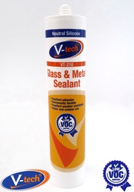 VTECH GLASS & METAL SILICONE SEALANT VT218 WHITE CLEAR FOR AQUARIUM BASIN BATHROOM CERAMIC TILES GLA
