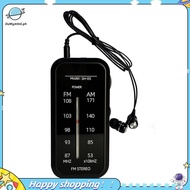 【ouwym9al】Mini Radio Portable Radios AM FM Hand Stereo Radio FM87-108MHz MP3 Music Player with Headp