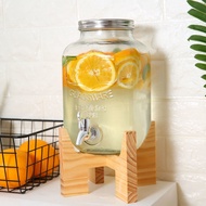 4L / 8L No Lead Glass Barrel With Faucet Cocktail Bucket Juice Drink Can / Transparent Glass with ta