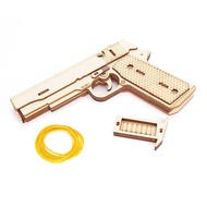 default M1911 Pistol Toy Ruer Band 3D Wooden Mechanical Hand Model Kit Assembly Building Puzzle Birt