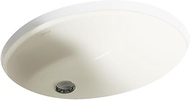 KOHLER K-2210-N-96 Caxton Undercounter Bathroom Sink with Sealed Overflow, 17" X 14", Biscuit
