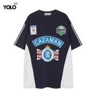 YOLO เสื้อยืด OVERSIZE เสื้อยืดโอเวอร์ไซส์ เสื้อคอตตอน คอกลม แนวสปอร์ต 23335