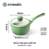 Ecowin Cookware Wok Forest series Mainfan Stone Coating Frying Pan Non-Stick with Lid Suitable for A