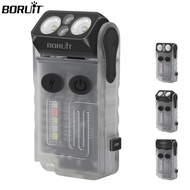 BORUiT V20-1 Keychain EDC LED Flashlight 1000LM 180° Rotation Magnet Suction Type-C Charging IP67 Wa