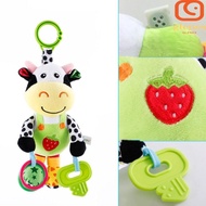 GLENES Plush Stroller Cartoon Animal Toy, PP Cotton Crib Hanging Bell Baby Mobiles Hanging Bell, Wear-resistant Dairy Cattle Ins Newborn Baby Rattles Kid Girl Boy