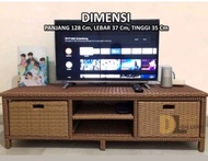 Redy Stok Lemari Rotan Sintetis Laci 2 DVD Meja Tv Rak Buku Susun