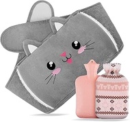 RISAKOGO Hot Water Bottle Belt, 1 Litre Hot Water Bottle with Cover, 3 Portable Hot Water Bottle Bel