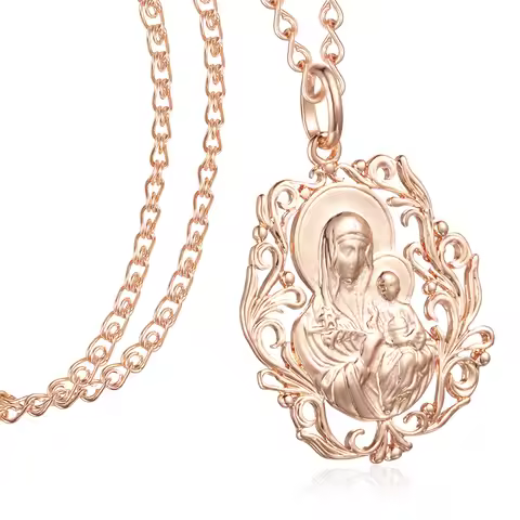 Fashion Jewelry Womens Men Girls 585 Rose/White Gold Color Pendants Snail Necklace Mother Son God Ch