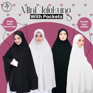 Mini Telekung for Umrah with Pocket, Prayer Telekung with Single/Double Layer Quality, Travel Telekung - Local SG Seller