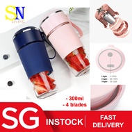 [SG Seller] [SN Living] Portable Blender, Personal Size Blender Shakes and Smoothies Mini Juicer Cup USB Rechargeable Battery Strong Power Ice Blender Mixer Home Office Sports Travel Outdoors