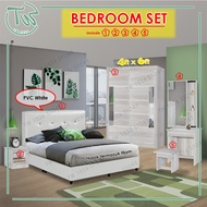 TW【KL & Selangor】【Siap Pasang】【QUEEN/KING】Bedroom Set /Set Bilik Tidur/Wardrobe/Dressing Table/Bed S